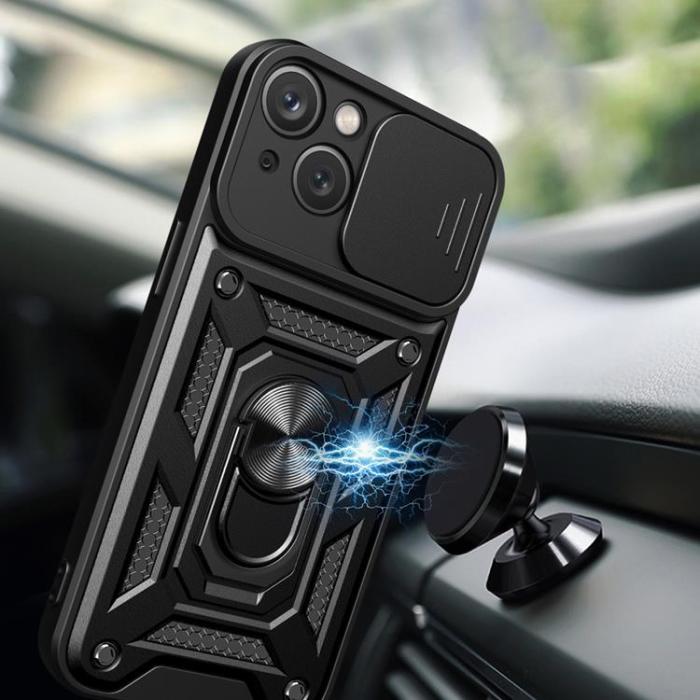 OEM - iPhone 15 Plus Mobilskal Camshield Hybrid Armor - Blå