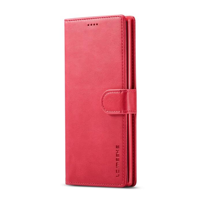 LC.imeeke - LC.IMEEKE Separated Wallet Design Mobilskal till Samsung Galaxy A32 5G - Rosa