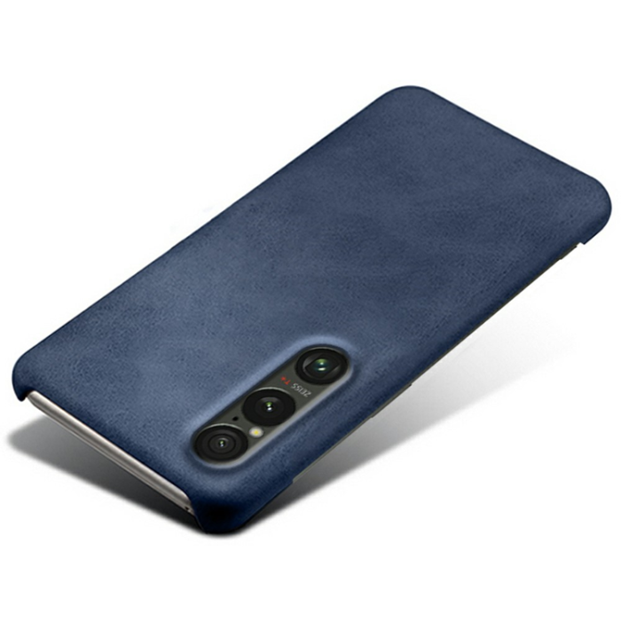 A-One Brand - Sony Xperia 1 VII Mobilskal Calfskin Texture PU-Läder - Blå