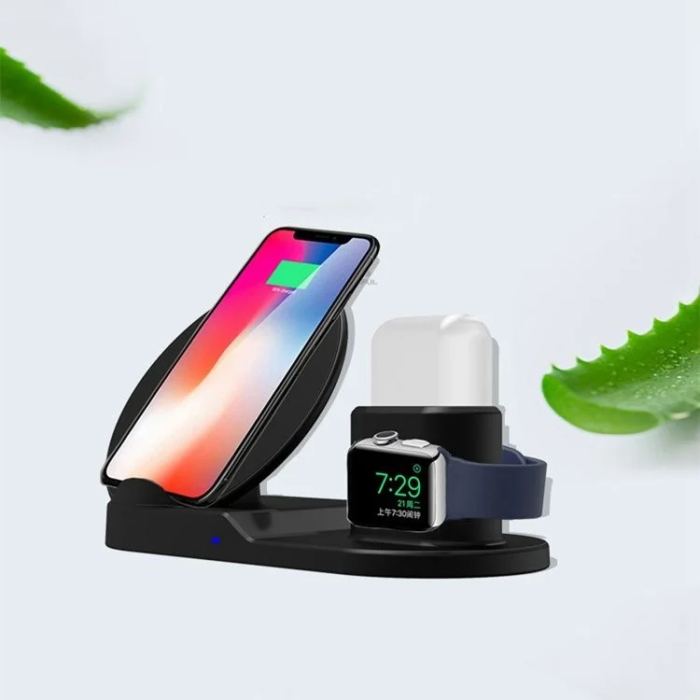 OEM - 3in1 Trådlös Laddare iPhone, Apple Watch, Airpods utan FOD - Vit