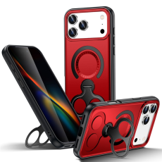 A-One Brand - iPhone 17 Pro Max Mobilskal MagSafe Dual Hole Kickstand - Röd