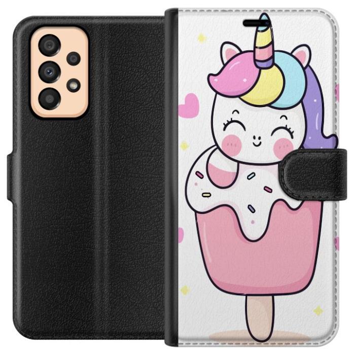 iSecrets - Plånboksfodral till Samsung Galaxy A33 5G med Glad enhörning