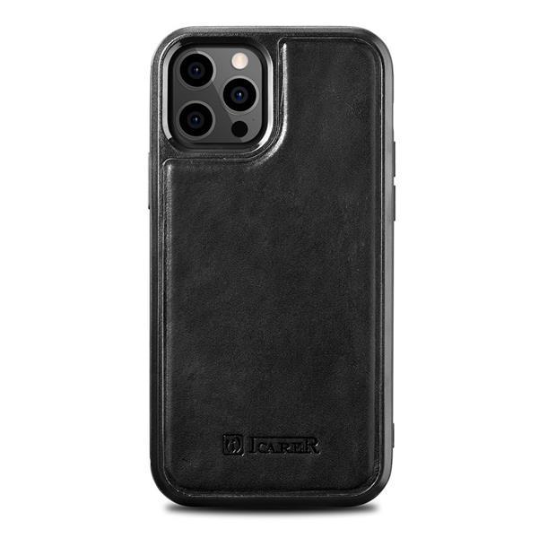 iCarer Läder Skal iPhone 12 Pro Max - Svart | 2353 | AlltMobil
