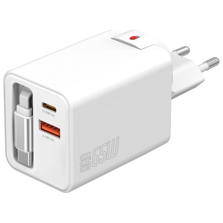 4smarts Snabbladdare 65W 2xUSB-C 1xUSB-A Flex Jojo - Vit | 505295 | AlltMobil