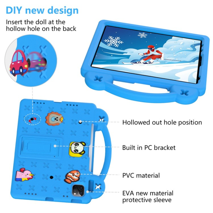 OEM - iPad Pro 11 (2018/2020/2021/2022) Skal EVA Kickstand Shockproof - Ljusblå
