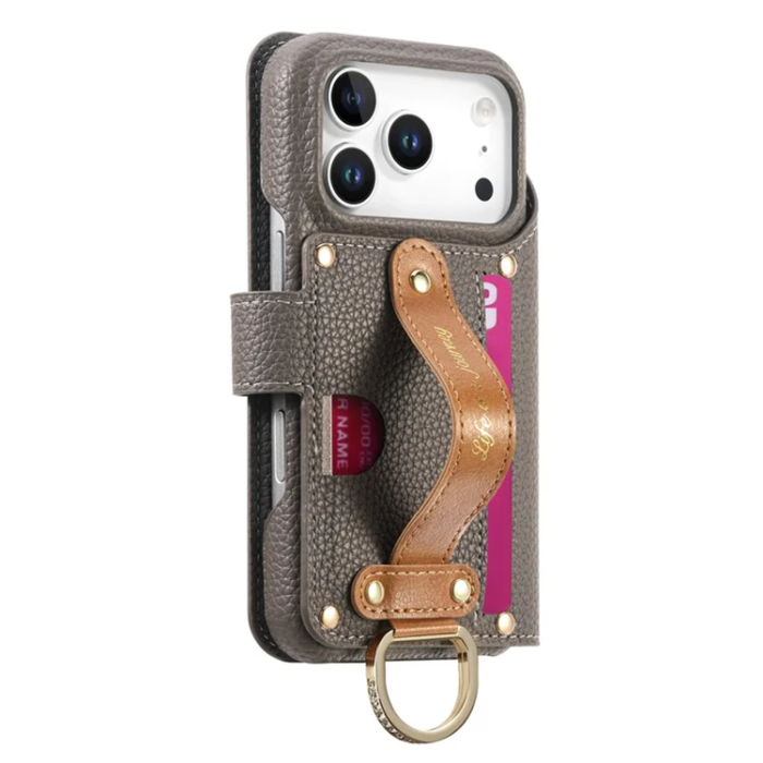 A-One Brand - iPhone 17 Pro Plånboksfodral RFID Blocking Zipper - Grå