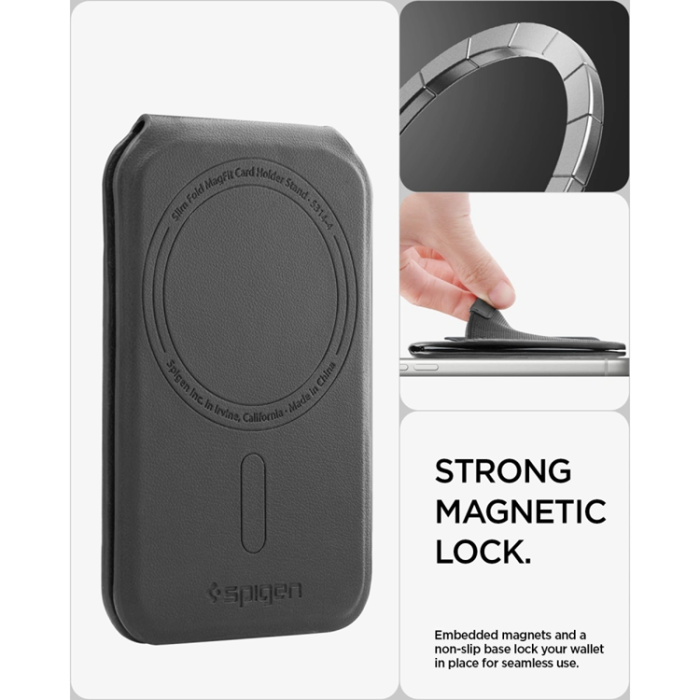 Spigen - Spigen MagSafe Korthållare S314-4 Slim Fold med Tripod - Svart