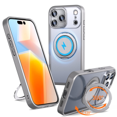 A-One Brand - Mobilskal till iPhone 17 Pro MagSafe TPU+PC Kickstand - Titangr&aring;