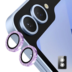 ENKAY - ENKAY Galaxy Z Flip 7 Linsskydd Härdat Glas Glitter - Lila
