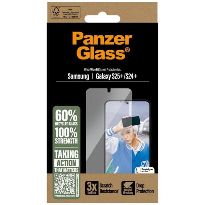 PanzerGlass - PanzerGlass Galaxy S25 Plus Härdat Glas Skärmskydd Ultra-Wide Fit - Clear