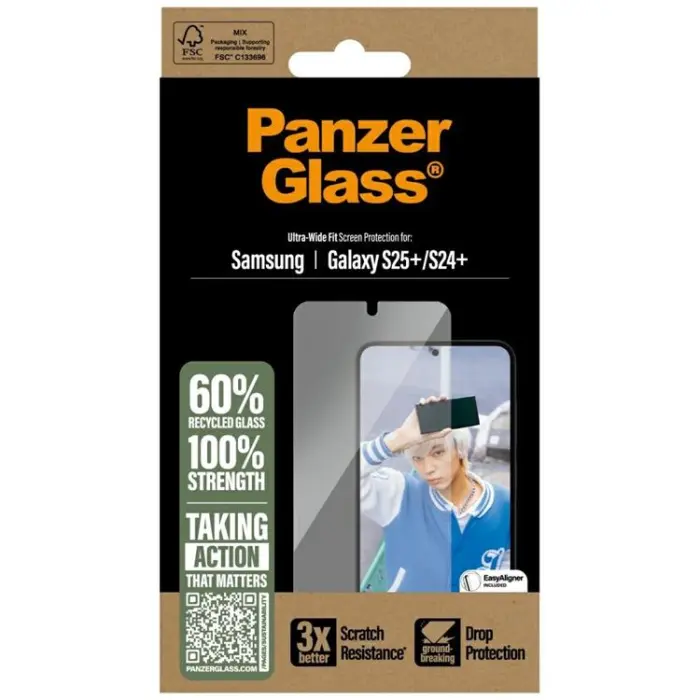 PanzerGlass - PanzerGlass Galaxy S25 Plus Härdat Glas Skärmskydd Ultra-Wide Fit - Clear