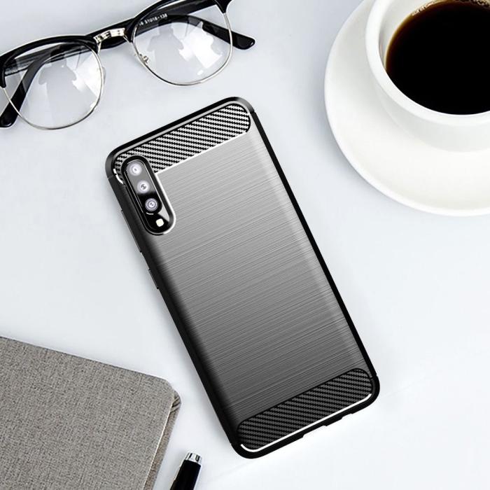 Forcell - Galaxy A70/A70s Skal Forcell Carbon Mjukplast - Svart