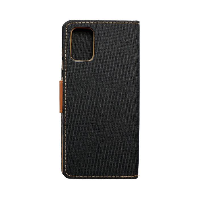 OEM - Galaxy A71 4G Plånboksfodral Canvas Nylon - Svart
