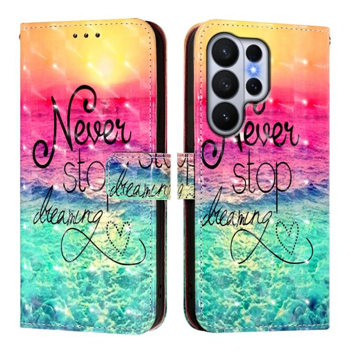 OEM - ABEEL Samsung Galaxy S26 Ultra Fodral Äkta Läder Mönster - Never Stop Dreaming