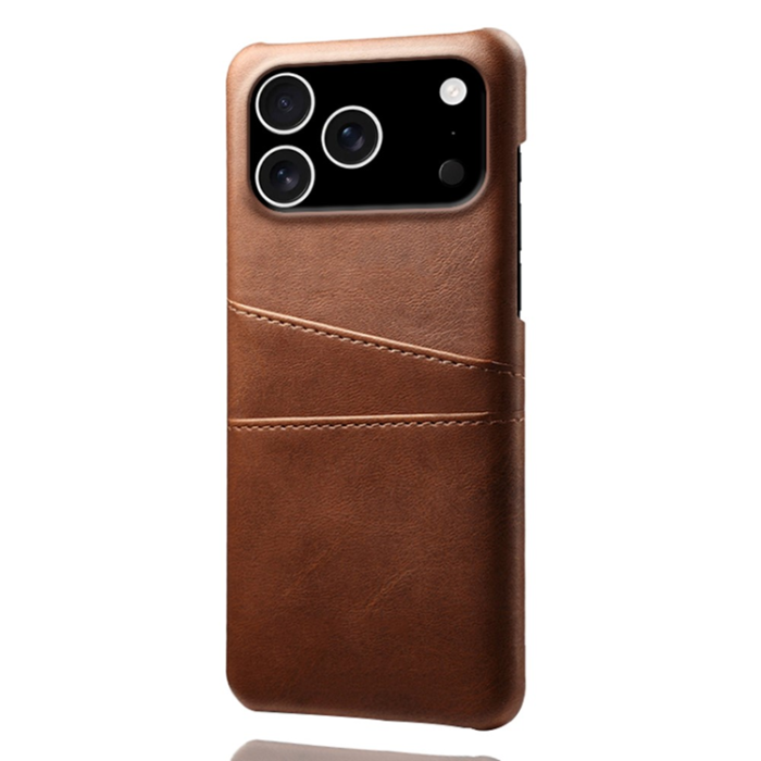 A-One Brand - iPhone 17 Pro Max Mobilskal Korthållare Dual - Brun