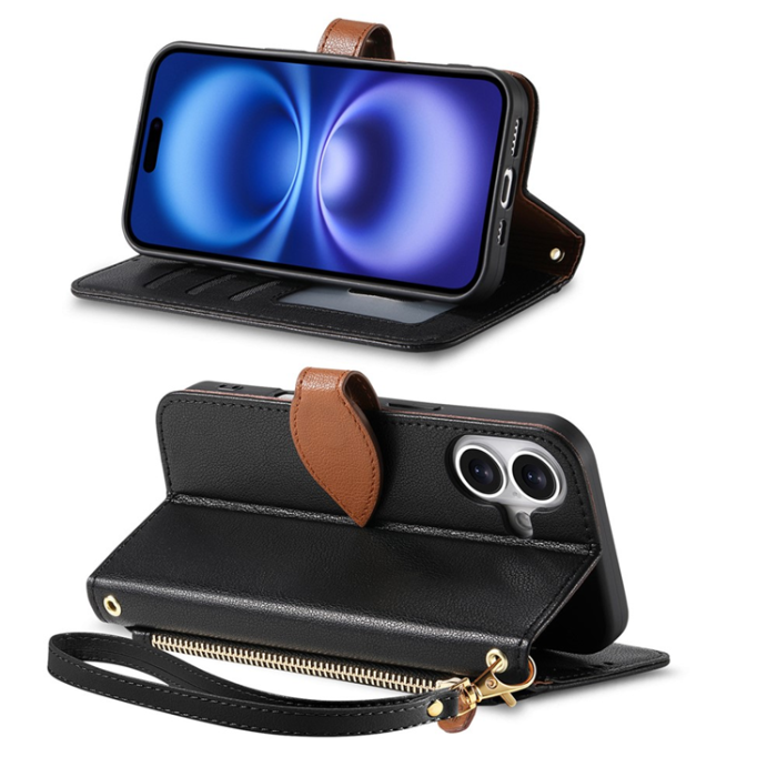 A-One Brand - iPhone 17 Plånboksfodral Leaf Magnetiskt Spänne Konstläder