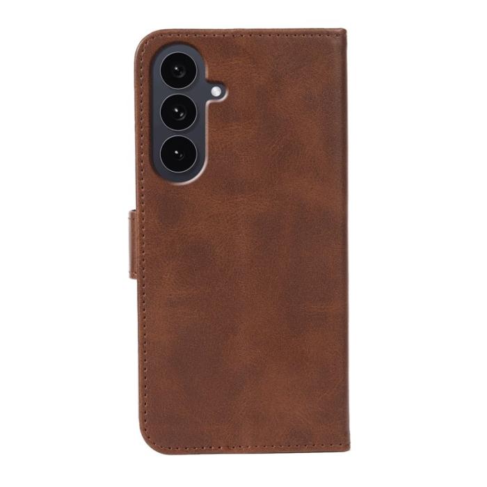 OEM - Samsung Galaxy S26 Fodral Ställ Magnetisk Stängning Äkta Läder - Brun