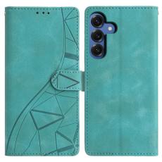 OEM - Samsung Galaxy S26 Plus Fodral St&auml;ll Impr&auml;ntad M&ouml;nster &Auml;kta L&auml;der - Gr&ouml;n