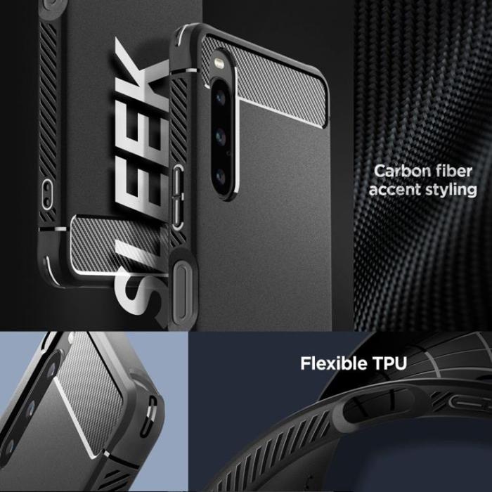 UTGATT - Spigen Sony Xperia 10 V Mobilskal Rugged Armor - Matte Svart