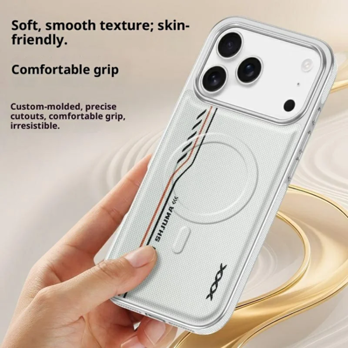 A-One Brand - iPhone 17 Pro Max Mobilskal Magsafe Diamond Texture - Vit