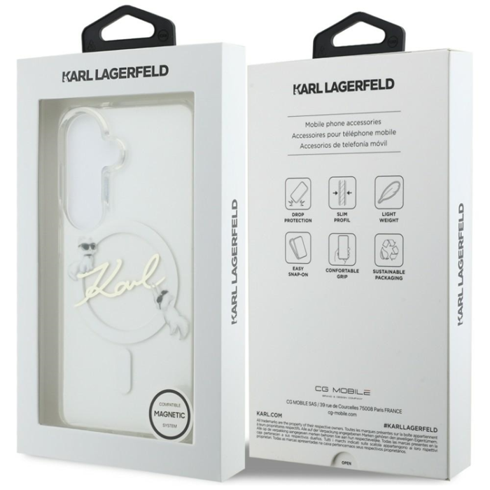 KARL LAGERFELD - Karl Lagerfeld Mobilskal För Galaxy S26 Plus MagSafe IML KC Script - Clear
