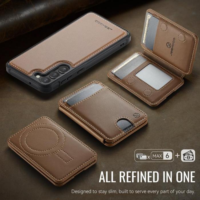 OEM - JEEHOOD Samsung Galaxy S23+ Fodral KonstLäder - Brun