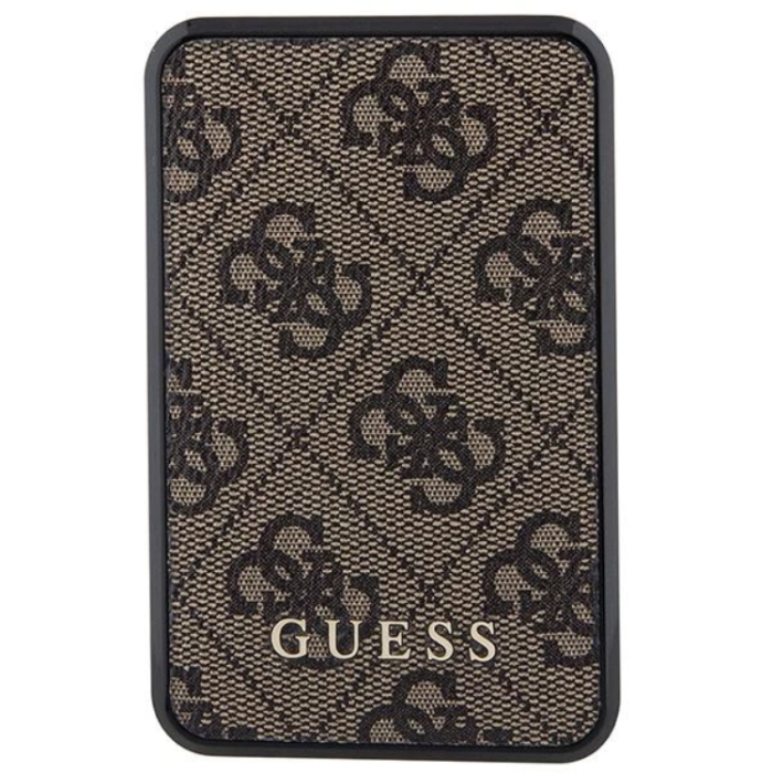 Guess - Guess Powerbank 10000mAh 18W 4G Läder Metal Logo - Brun