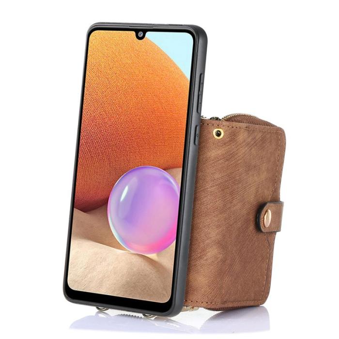 OEM - Oppo Find X9 Pro 5G Plånboksfodral Konstläder Med Dragkedja - Brun