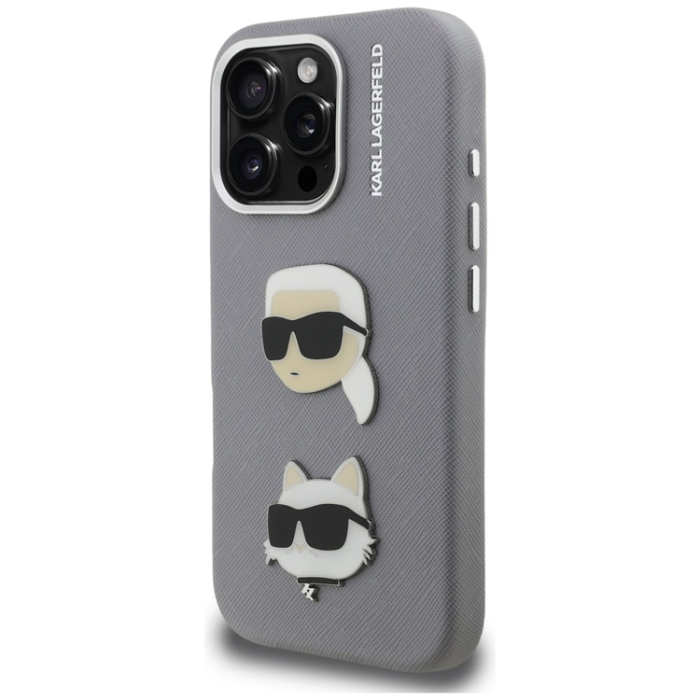 KARL LAGERFELD - Karl Lagerfeld Mobilskal För iPhone 16 Pro FW Grained Karl & Choupette