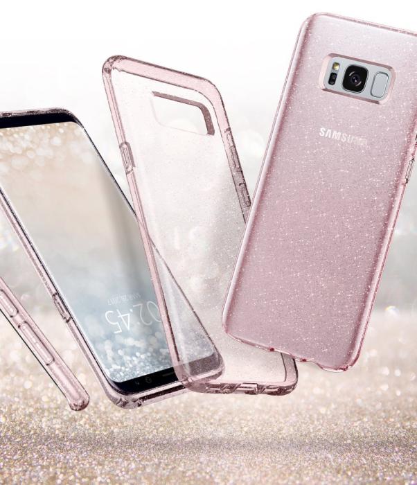 UTGATT5 - SPIGEN Liquid Crystal Glitter Skal till Samsung Galaxy S8 - Rosa