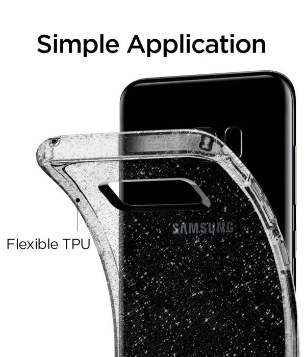 UTGATT4 - SPIGEN Liquid Crystal Glitter Skal till Samsung Galaxy S8 - Grå