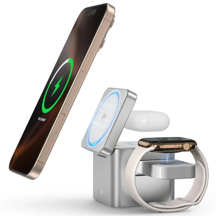 OEM - Qi2 MagSafe Trådlös Laddare iPhone, Apple Watch, Airpods