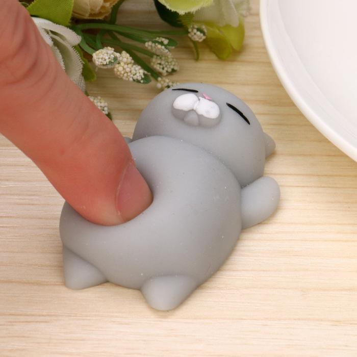 Fidget Toys - Mochi Toys Animals - Squishy Fidget - 4-Pack - Grå