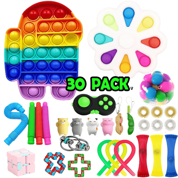 Adventskalender - Adventskalender 2023 - 30 Pack Fidget Pop it Toys för Vuxna & Barn (A)
