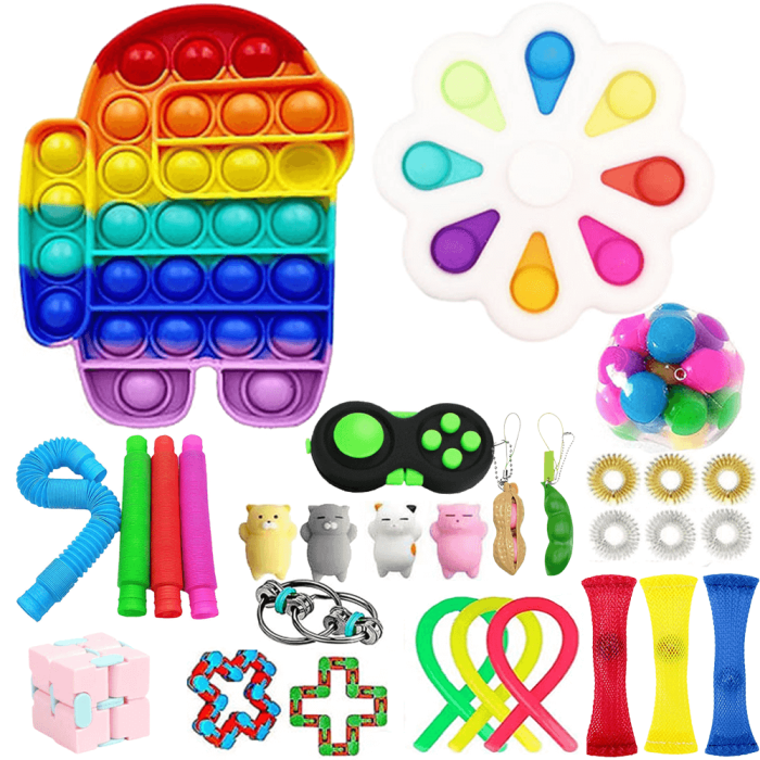 Adventskalender - Adventskalender 2023 - 30 Pack Fidget Pop it Toys för Vuxna & Barn (A)