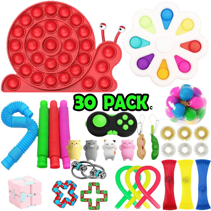 UTGATT5 - 30 Pack Fidget Toy Set Pop it Sensory Toy för Vuxna & Barn (C)
