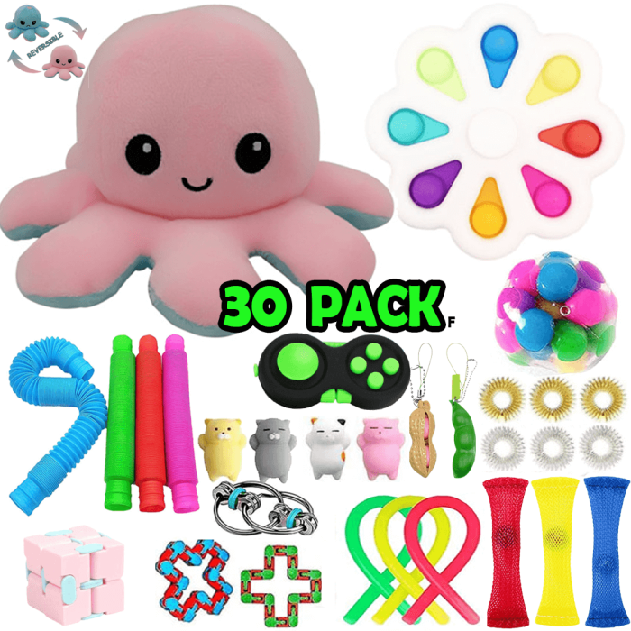 Adventskalender - Adventskalender 2023 - 30 Pack Fidget Pop it Toys för Vuxna & Barn (T)