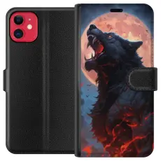Gustaf - Pl&aring;nboksfodral till Apple iPhone 11 med Ylande varg