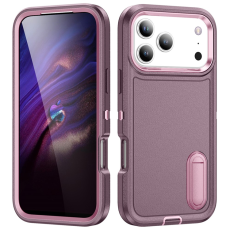 A-One Brand - iPhone 17 Pro Max Mobilskal Kickstand Silikon - Lila/Rosa