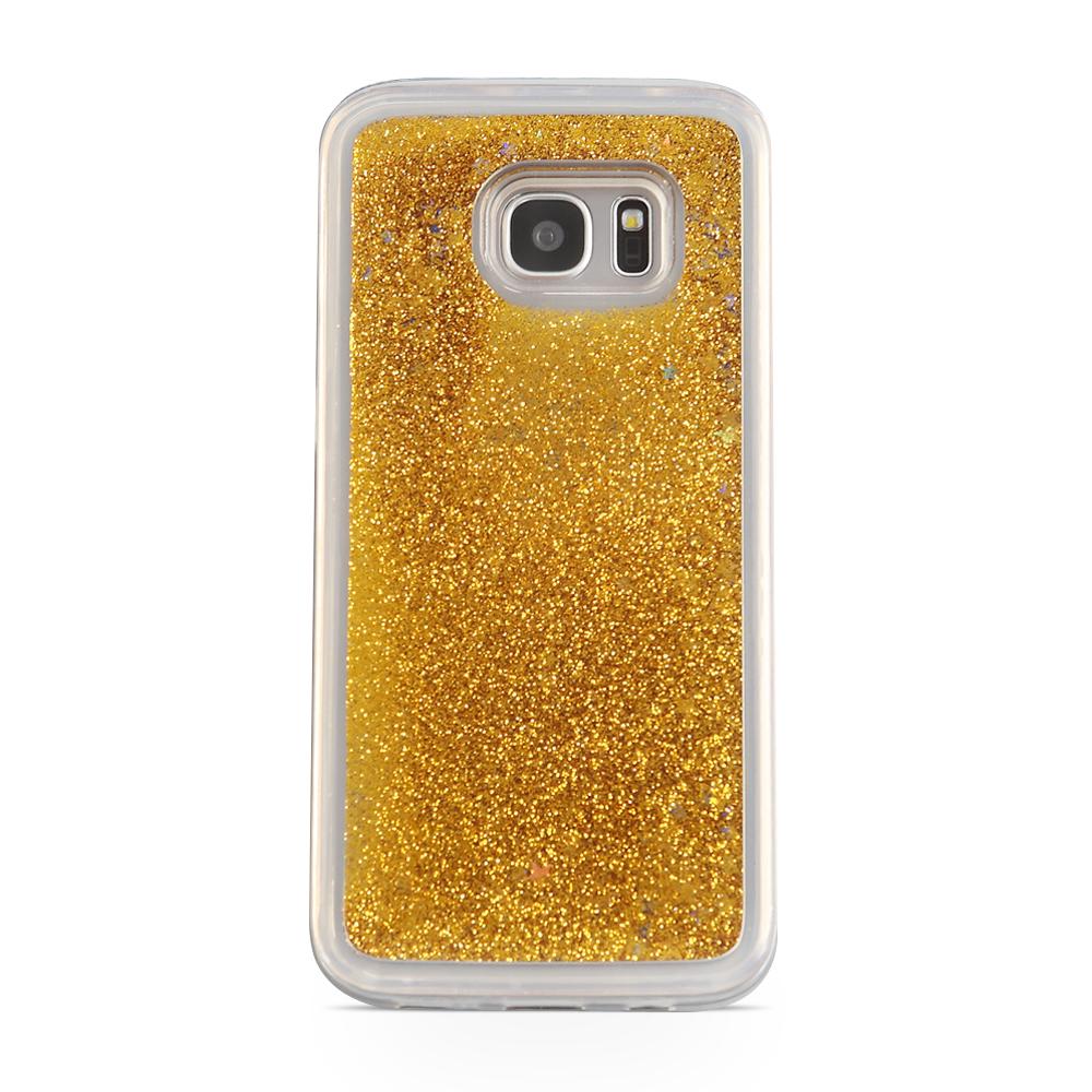 Glitter skal till Samsng Galaxy S7 Edge - Guld