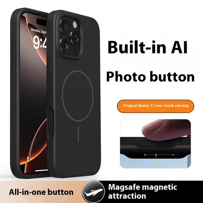 A-One Brand - iPhone 16 Pro Mobilskal MagSafe Liquid Silikon Microfiber - Svart