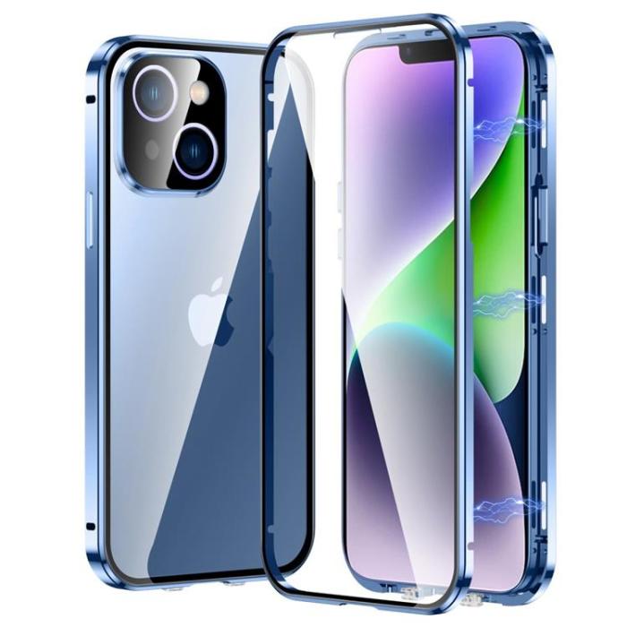 OEM - iPhone 14 Skal Metall Magnetic - Blå