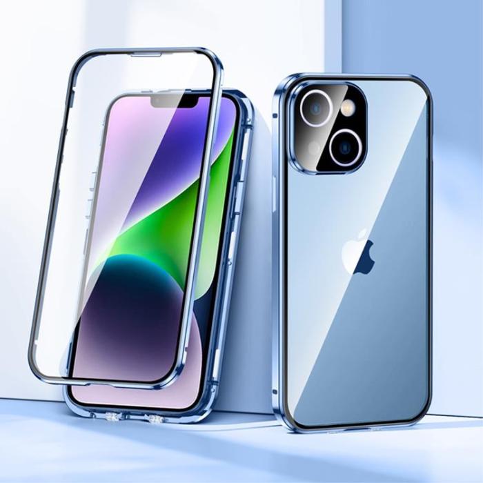 OEM - iPhone 14 Skal Metall Magnetic - Blå