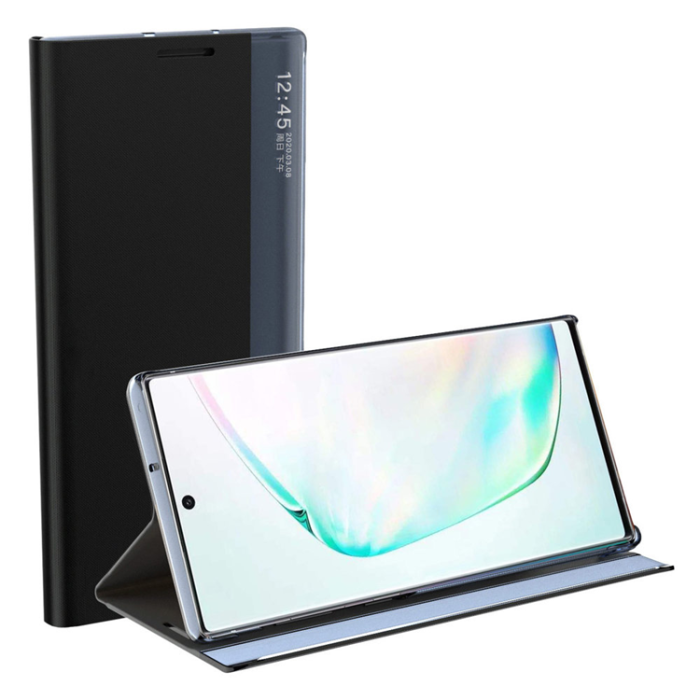 OEM - Galaxy A22 4G Mobilfodral Sleep Smart Window - Svart