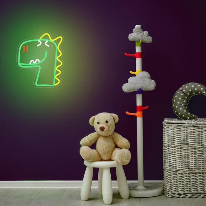 Forever Light - Forever Light LED Neon PLEXI JURASSIC DINO FLNJ02 - Grön