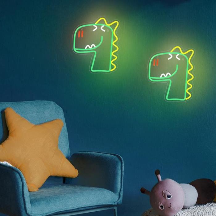 Forever Light - Forever Light LED Neon PLEXI JURASSIC DINO FLNJ02 - Grön