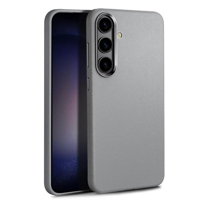 OEM - Galaxy S24 Plus Mobilskal Läder Shockproof Silikon - Grå
