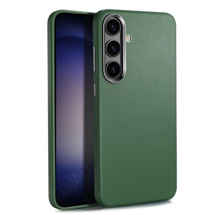 OEM - Galaxy S24 Plus Mobilskal Läder Shockproof Silikon - Grön