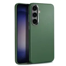 OEM - Galaxy S24 Plus Mobilskal Läder Shockproof Silikon - Grön