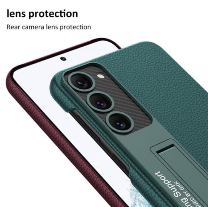 GKK - GKK Galaxy S23 Plus Mobilskal Kickstand PU-Läder - Grön